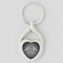 Gray eagle with two heads keychain