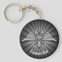 Gray Eagle with two Heads Keychain