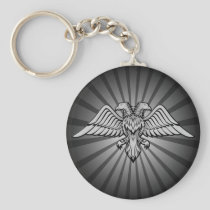 Gray eagle with two heads keychain