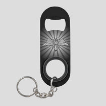 Gray Eagle with two Heads Keychain Bottle Opener