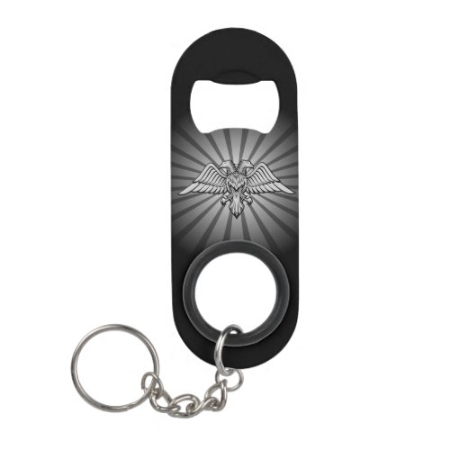 Gray Eagle with two Heads Keychain Bottle Opener