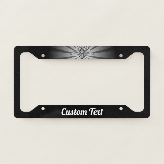 Gray Eagle with two Heads License Plate Frame (Front)