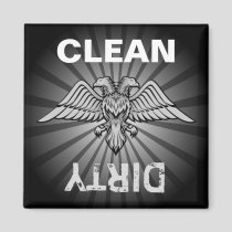 Gray eagle with two heads magnet