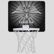 Gray Eagle with two Heads Mini Basketball Hoop