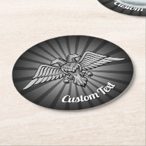 Gray Eagle with two Heads Paper Coaster