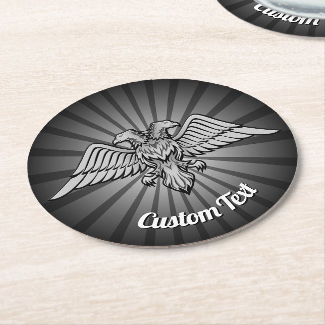 Gray Eagle with two Heads Paper Coaster (Angled)