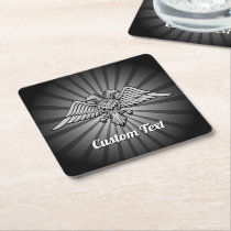 Gray Eagle with two Heads Paper Coaster