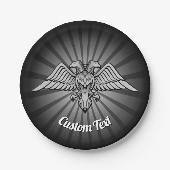 Gray Eagle with two Heads Paper Plates (Front)