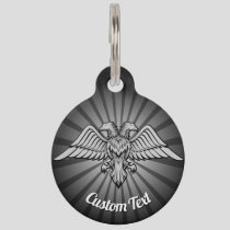 Gray Eagle with two Heads Pet ID Tag