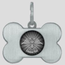 Gray Eagle with two Heads Pet Tag