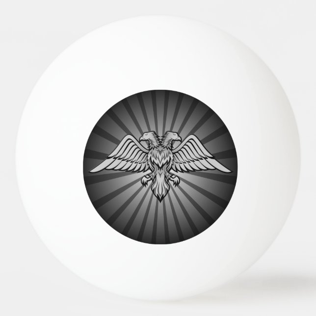 Gray eagle with two heads Ping-Pong ball (Front)