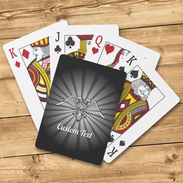 Gray eagle with two heads playing cards (Creator Uploaded)