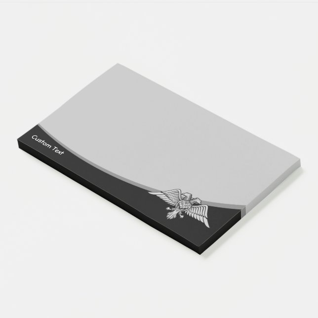 Gray eagle with two heads post-it notes (Angled)