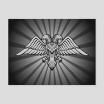 Gray eagle with two heads postcard