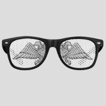 Gray eagle with two heads retro sunglasses
