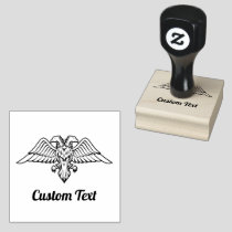 Gray Eagle with two Heads Rubber Stamp