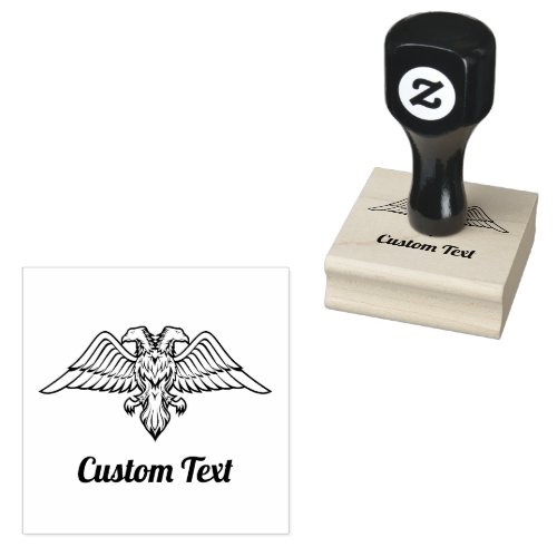 Gray Eagle with two Heads Rubber Stamp