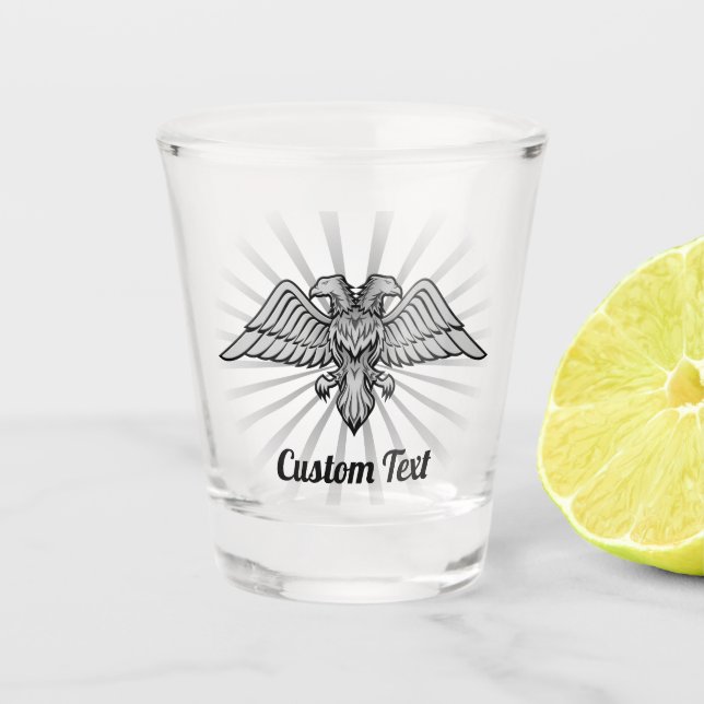 Gray Eagle with two Heads Shot Glass (Front)