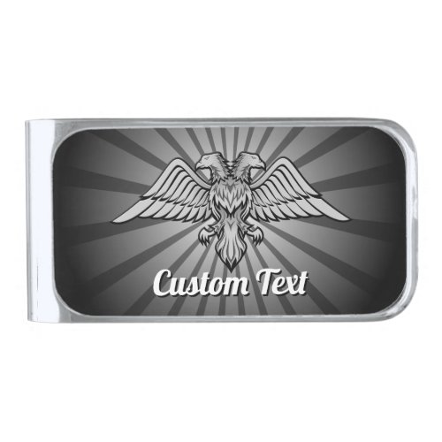 Gray eagle with two heads silver finish money clip