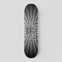 Gray Eagle with two Heads Skateboard