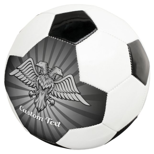 Gray Eagle with two Heads Soccer Ball (Three Quarter)
