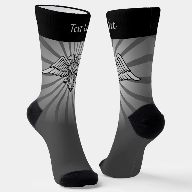 Gray Eagle with Two Heads Socks (Angled)