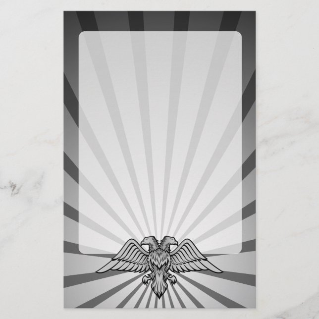 Gray eagle with two heads stationery (Front)