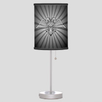 Gray eagle with two heads table lamp