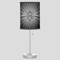 Gray eagle with two heads table lamp