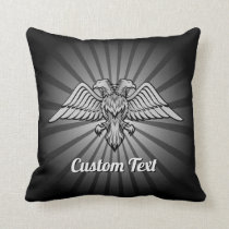 Gray Eagle with two Heads Throw Pillow