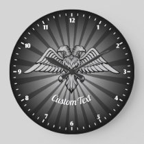 Gray eagle with two Heads Wall Clock