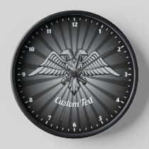 Gray eagle with two Heads Wall Clock