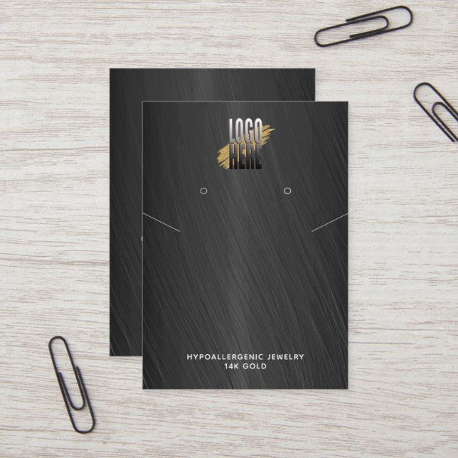 Gray Earring necklace Display Logo Social Media   Business Card (Front/Back In Situ)