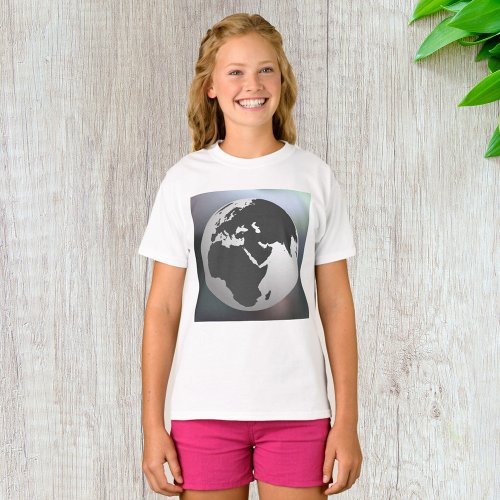 Gray Earth Globe T_Shirt