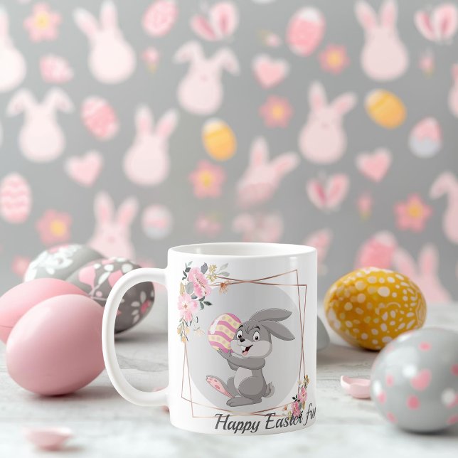 Gray Easter Bunny Personalized Mug (Creator Uploaded)