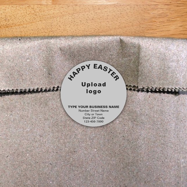 Gray Easter Business Round Sticker (Creator Uploaded)