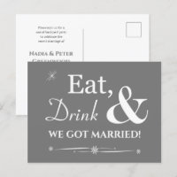 Gray Eat Drink We Got Married Retro Elopement
