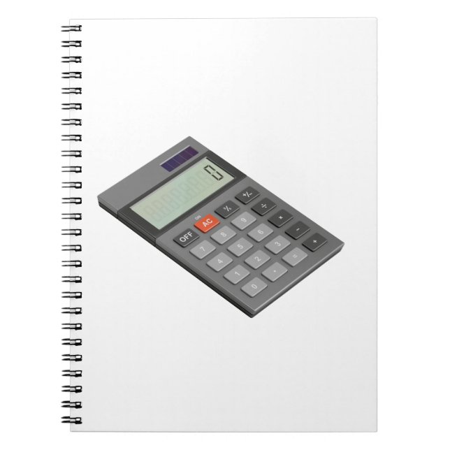 Gray electronic calculator notebook (Front)