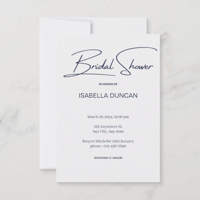 Gray Elegance Bridal Shower Invitation (Front)