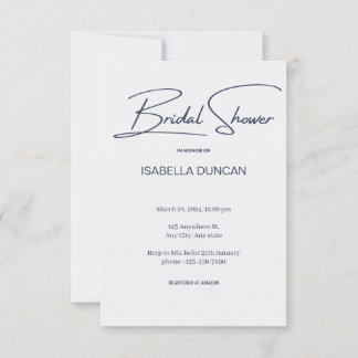 Gray Elegance Bridal Shower Invitation