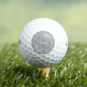 Gray Elegant Damask Golf Balls