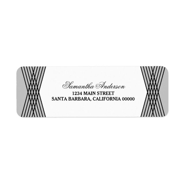 Gray Elegant Deco Address Labels (Front)