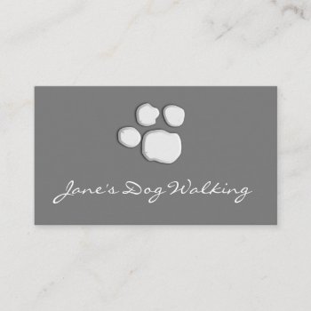 Gray Elegant Dog Walking Paw Print Business Card by ImageAustralia at Zazzle