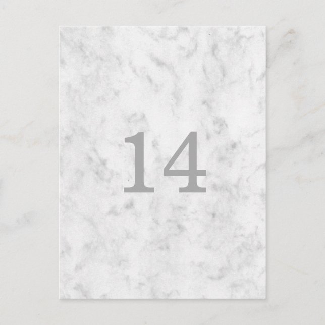 Gray Elegant Marble Table Number (Front)