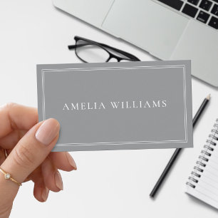 Gray Elegant Minimalist Professional Business Card