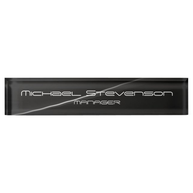 Gray Elegant Modern Desk Nameplate (Front)