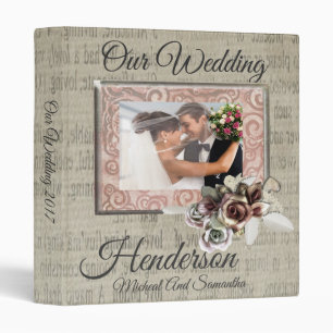 Gray Elegant Modern Wedding Photo Binder Album