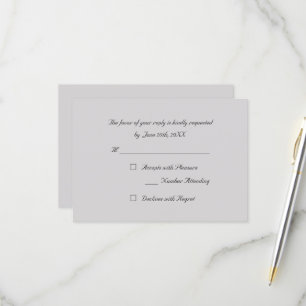 Gray Elegant Party Reply RSVP Invitation Card