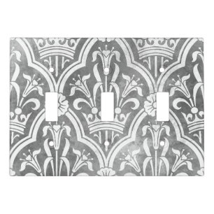 Gray Elegant Pattern Vintage Light Switch Cover