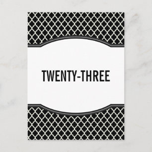 Gray Elegant Quatrefoil Table Number Postcard